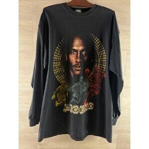 Michael Jordan Legend Black Shirt Size XL Duli Tag Black Vintage